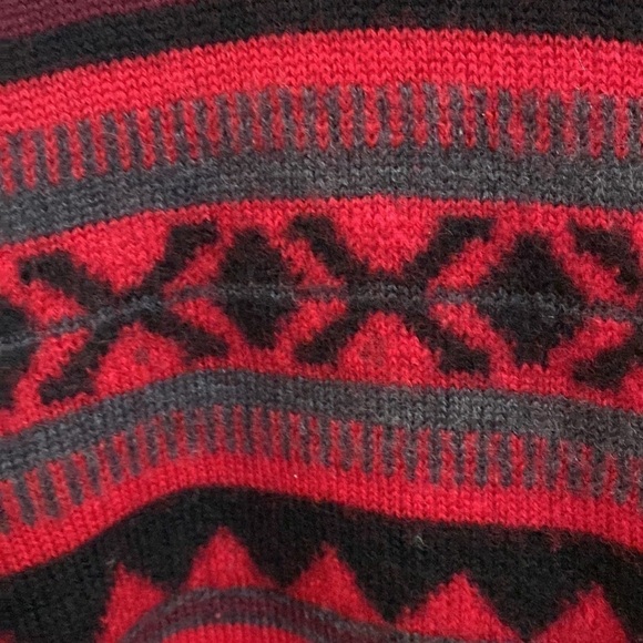 Karen Scott 100% pure wool red black and gray cardigan. 2X - Picture 2 of 9